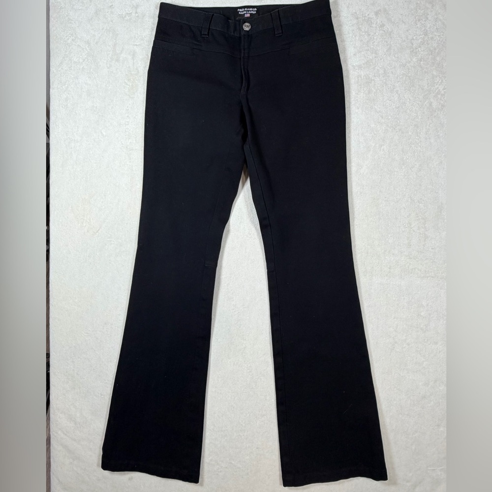 Vintage Polo Ralph Lauren Polo Jeans Womens Size 2 Black Flare Jeans Calf Accent